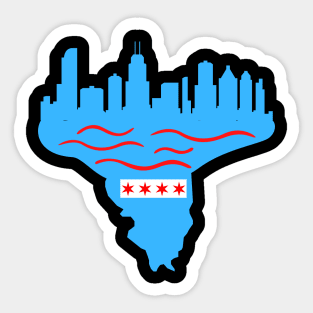 Chicago flag is blue and red, ya know Sticker
